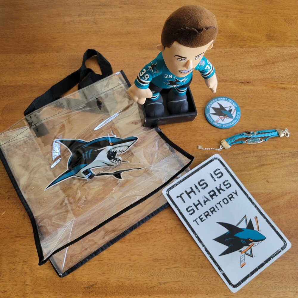San Jose Sharks Fan Pack – Plush, Sign, Tote & More! 🦈